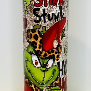 20 ounce Tumbler, Grinch, Stink Stunk image 2