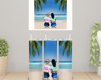 Besties PNG file for 20 oz Skinny Tumbler, Digital Download only, for sublimation