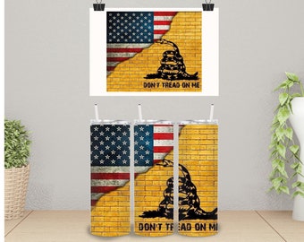 20 ounce Tumbler, Don't Tread on Me, Patriotic Tumbler