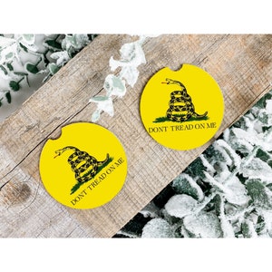 Car Coasters, Set of 2, Don't Tread on Me, Neoprene image 1