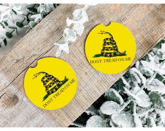 Car Coasters, Set of 2, Don't Tread on Me, Neoprene