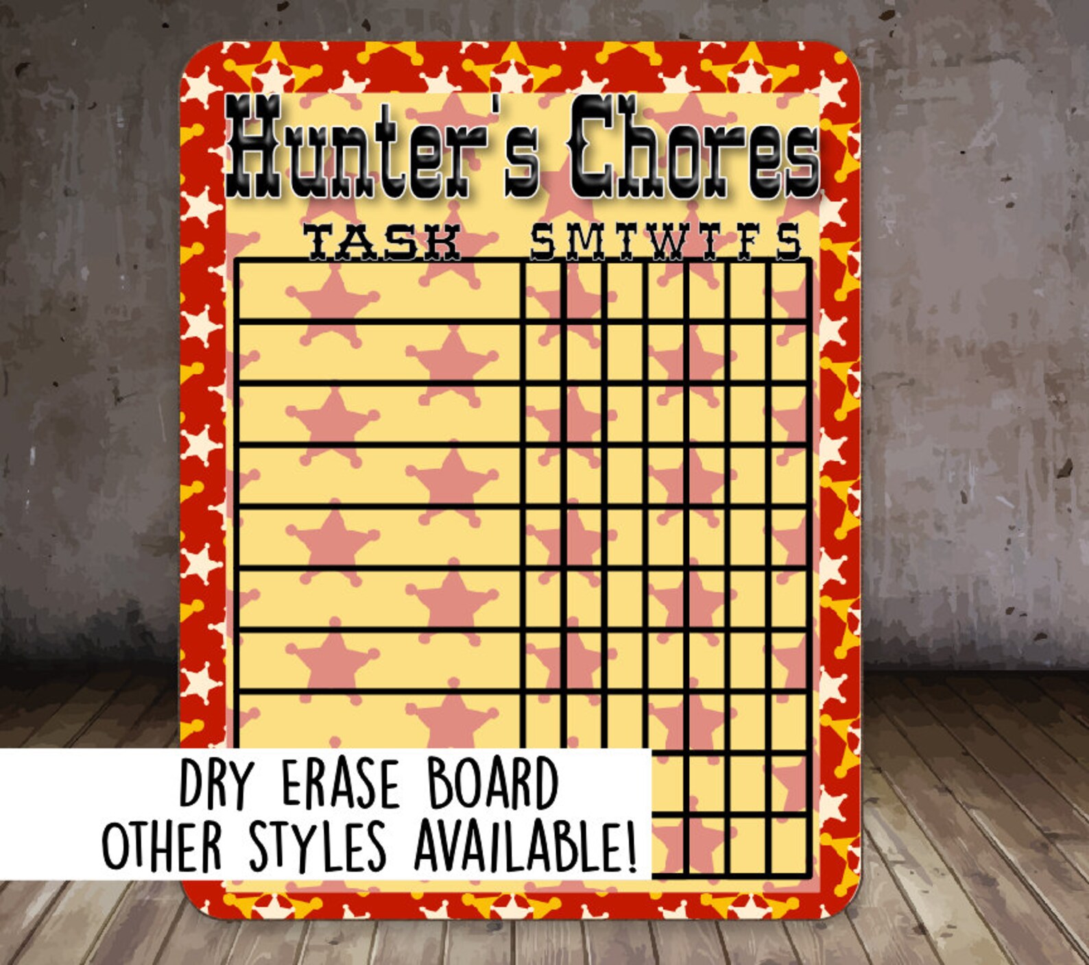 Personalized Chore Chart Custom Dry Erase Chore Chart - Etsy