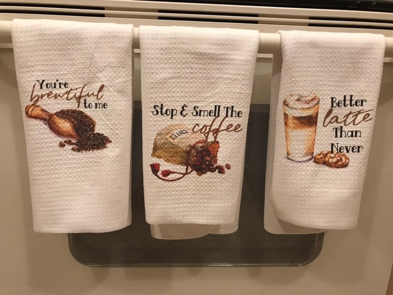 Kitchen Towel Towel Set Coffee Towel Kitchen Decor Coffee Etsy