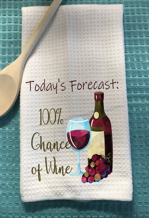 Kitchen Towel Towel Set Wine Towel Kitchen Decor Wine Etsy
