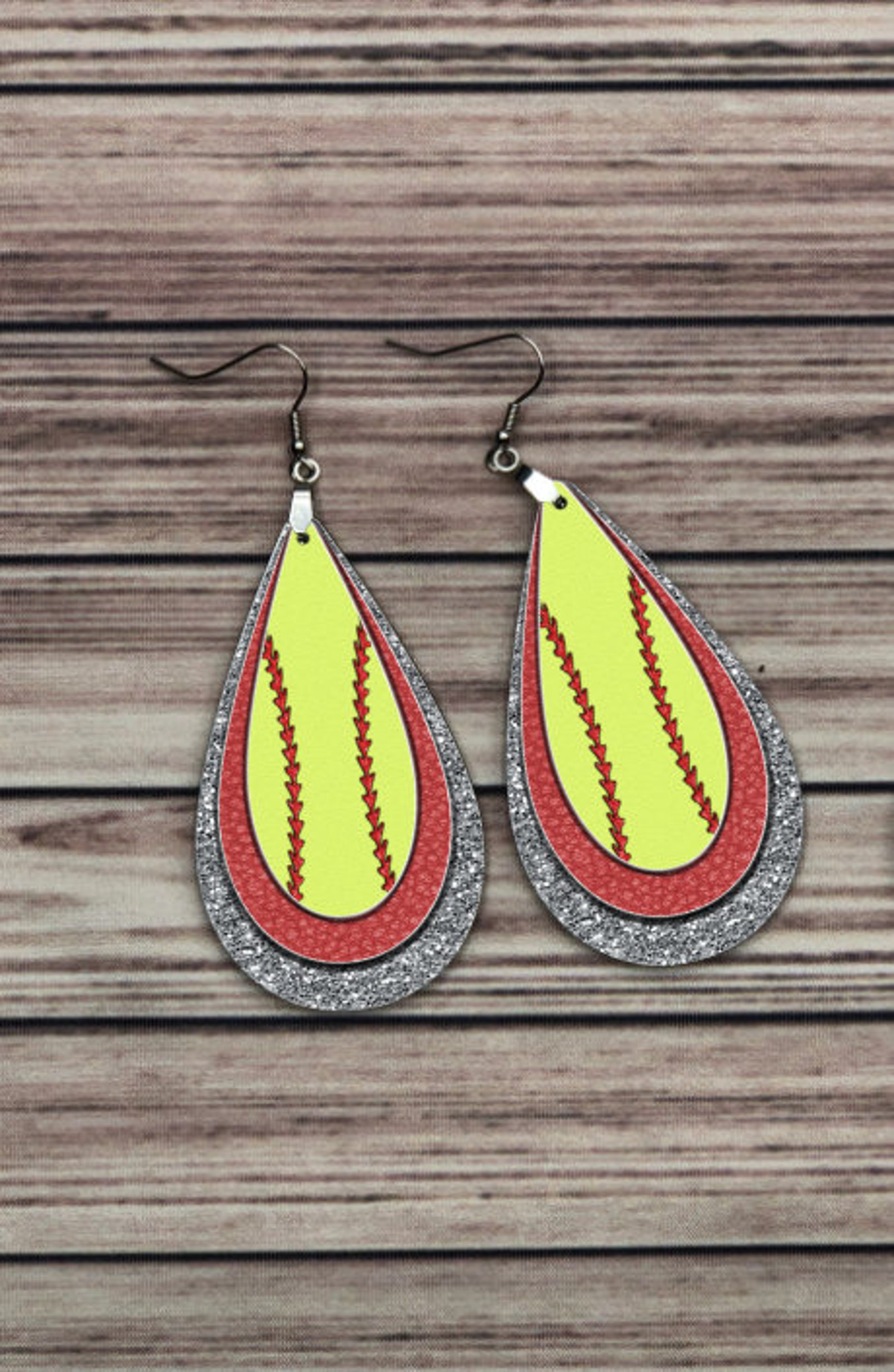 Softball Teardrop Earrings Printed Teardrop Earrings Printed Etsy
