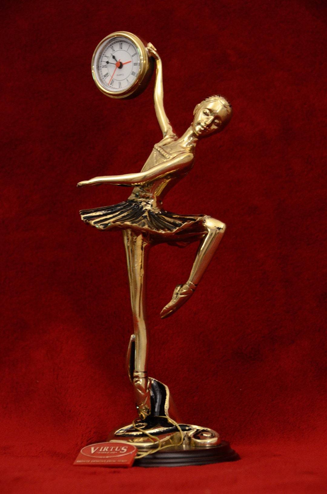 Bronze Dancing Ballerina With Clock Etsy