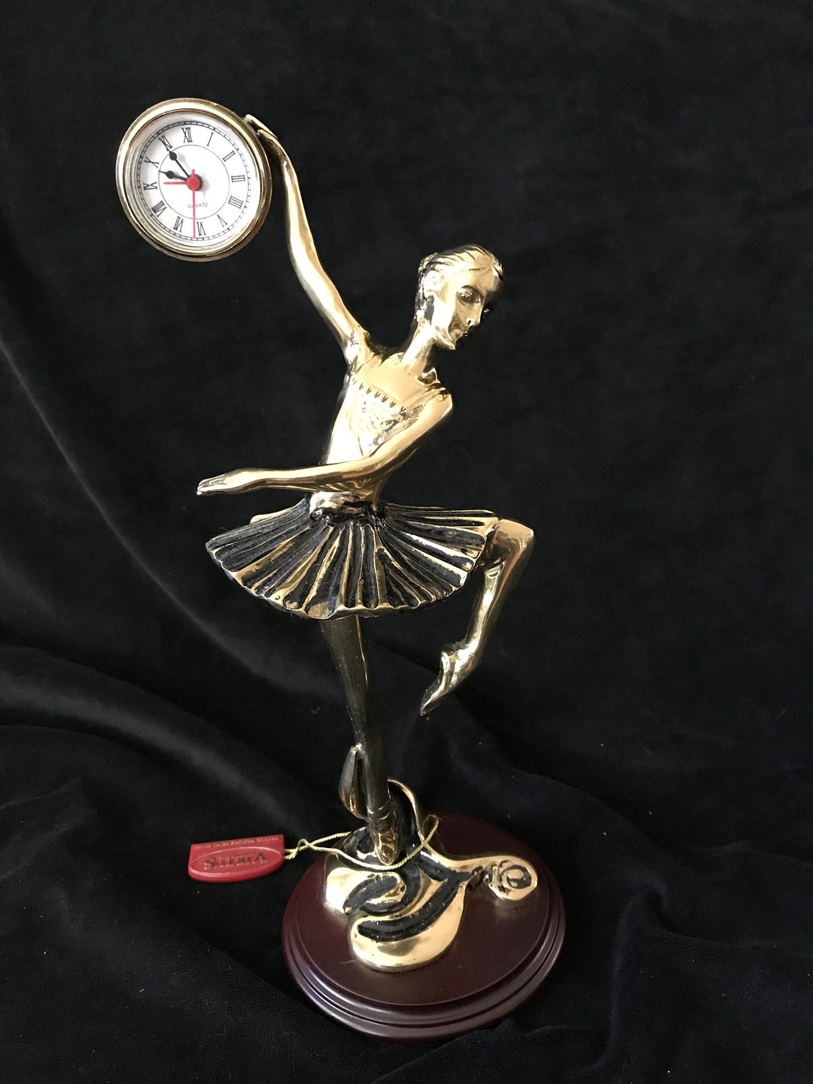 Bronze Dancing Ballerina With Clock Etsy