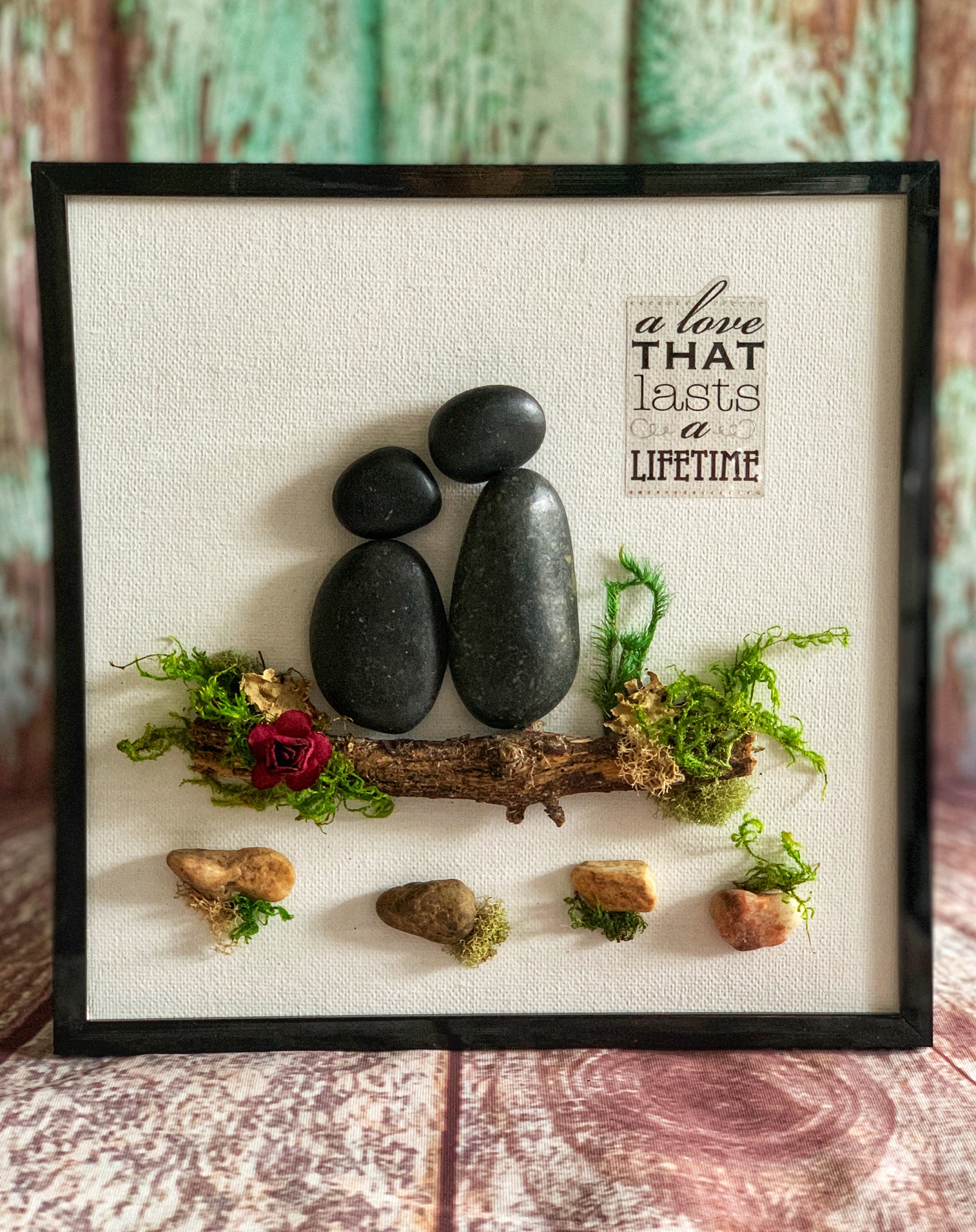 Pebble Art. Rock Art. Wall Art. Wall Decor. Home Decor. Family Art