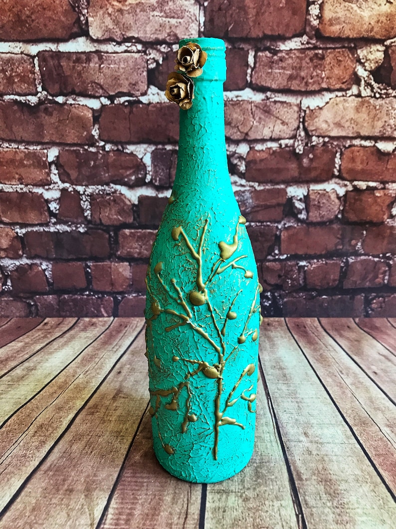 Decorated Wine Bottles.Decoupage Bottles.Altered Art.Mixed Etsy