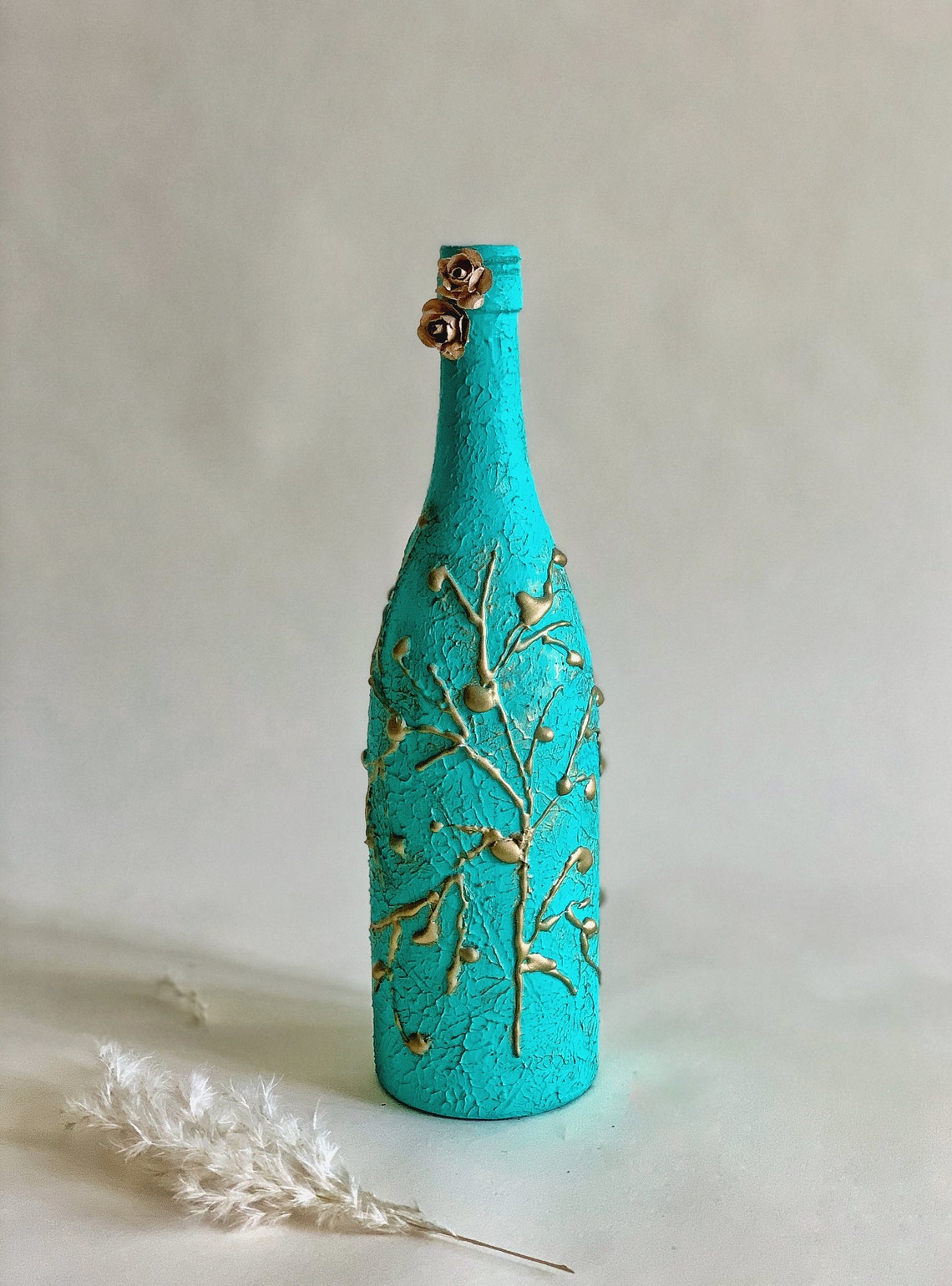 Decorated Wine Bottles.decoupage Bottles.altered Art.mixed Media Art