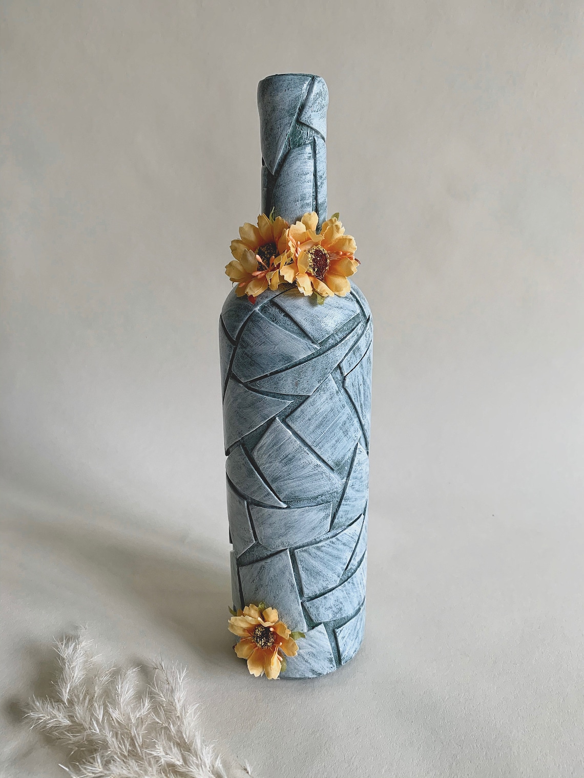 Decorated Wine Bottles.decoupage Bottles.altered Art.mixed Media Art