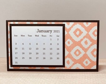 Small Trifold Tear Away 2023 Calendar - Mini Desk Calendar 2023 - Diamond Pattern Planner - Holiday, Coworker, Teacher, Business, Party Gift