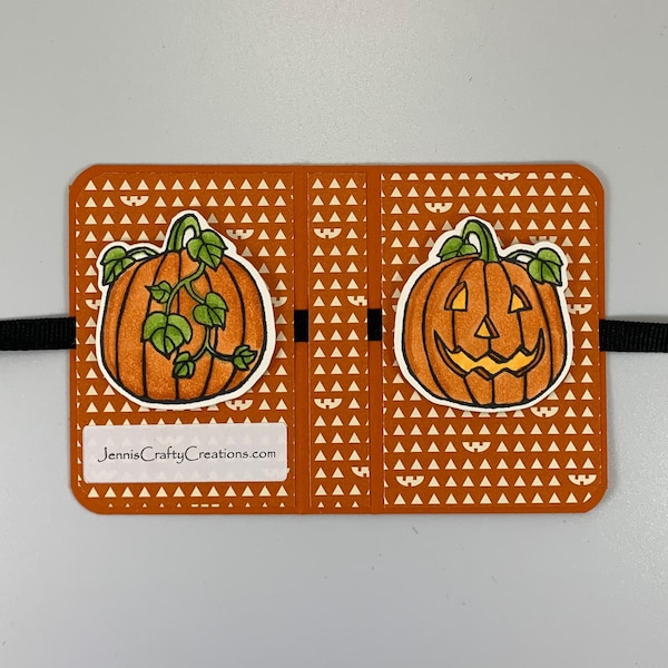 Halloween Mint Holder Wrapper with Hand Colored Pumpkin Decoration - Happy Halloween Party Favor - Teacher, Friend, Coworker Gift