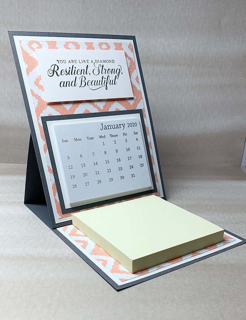2022 Easel Desk Calendar With Sticky Notepad Resilient Etsy