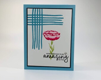 Keeping in Touch Card - Hope Your Day is as Amazing as You Greeting Card - Handmade Flower Card for Neighbor, Friend, Coworker, Relative