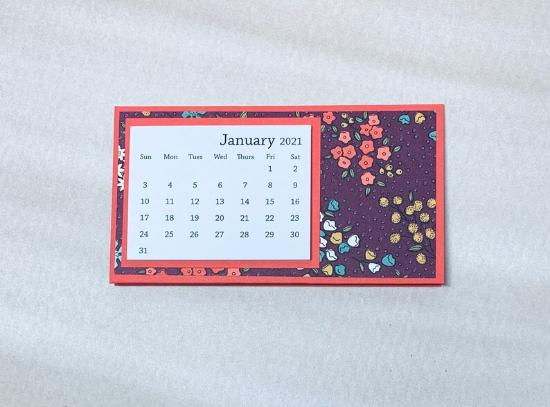 Mini Desk Calendar 2024 Multicolored Floral Planner Etsy