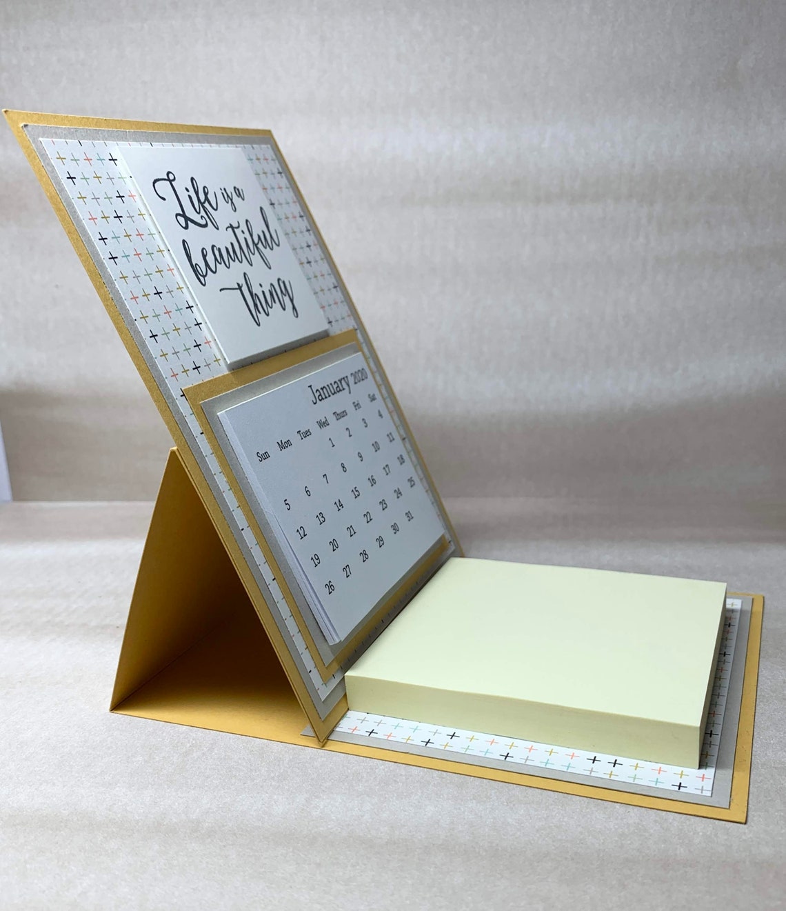 Calendrier desk avec bloc-notes collant La vie est une belle | Etsy