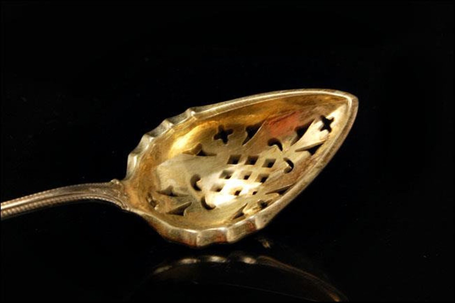 Antique Sterling Pat. 1885 Pierced Olive Spoon Etsy