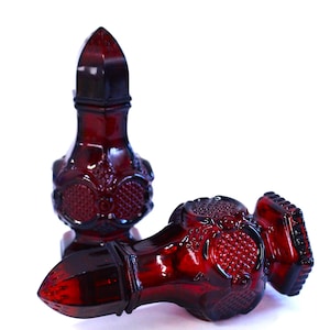 Vintage Cape Cod Ruby Red Glass Salt & Pepper Shakers - Cape Cod Cranberry Collection - by Avon
