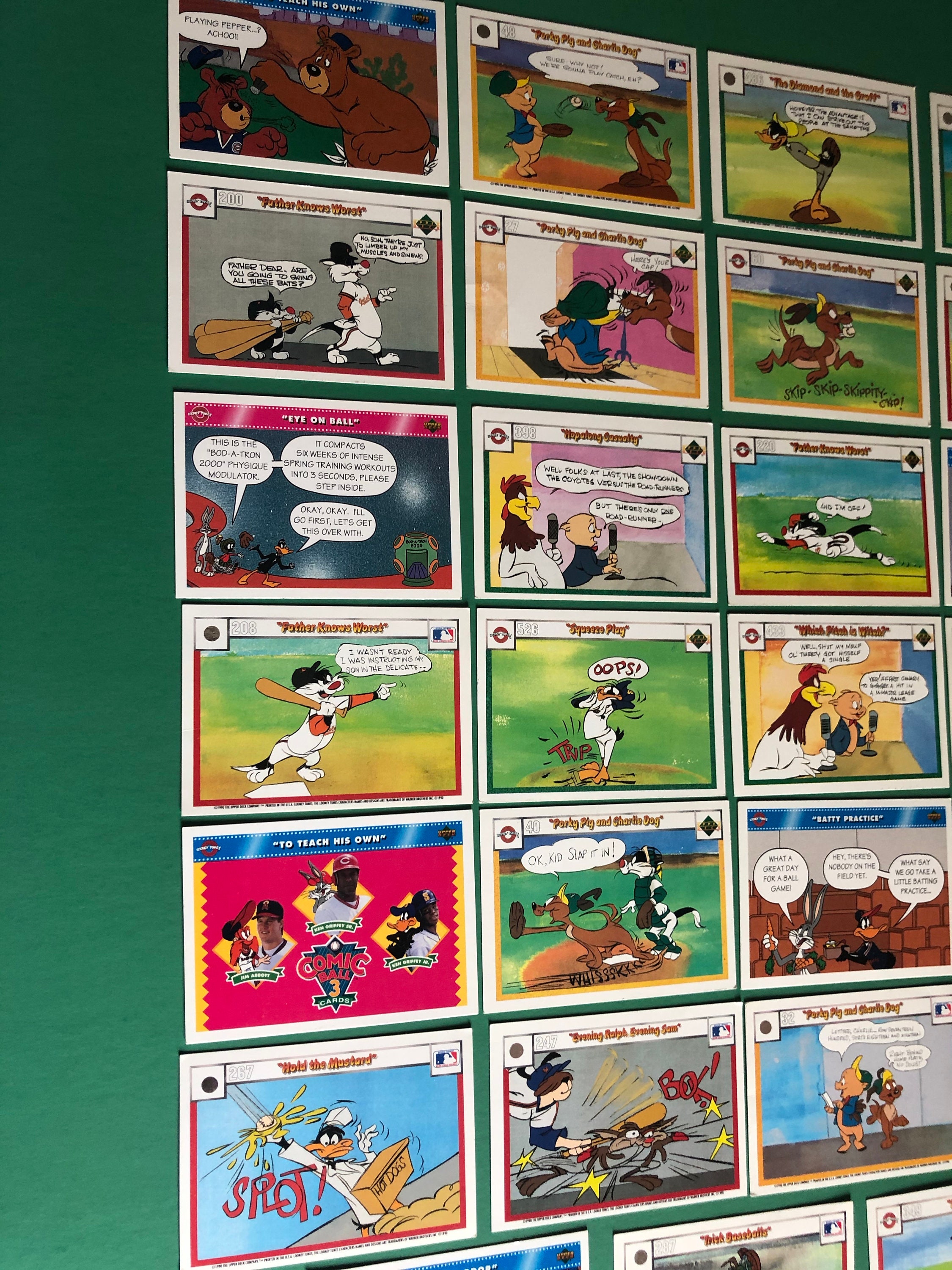 LOONEY TUNES & Upper Deck Cartoon Baseball Cards Mixed Lot of Etsy