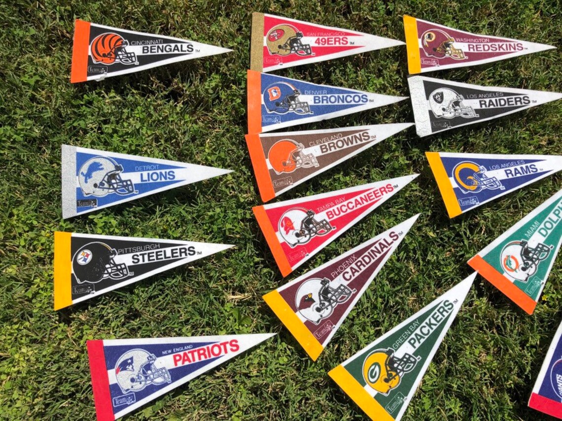 VINTAGE NFL PENNANTS Set of 20 From the 1990s Great Condition | Etsy
