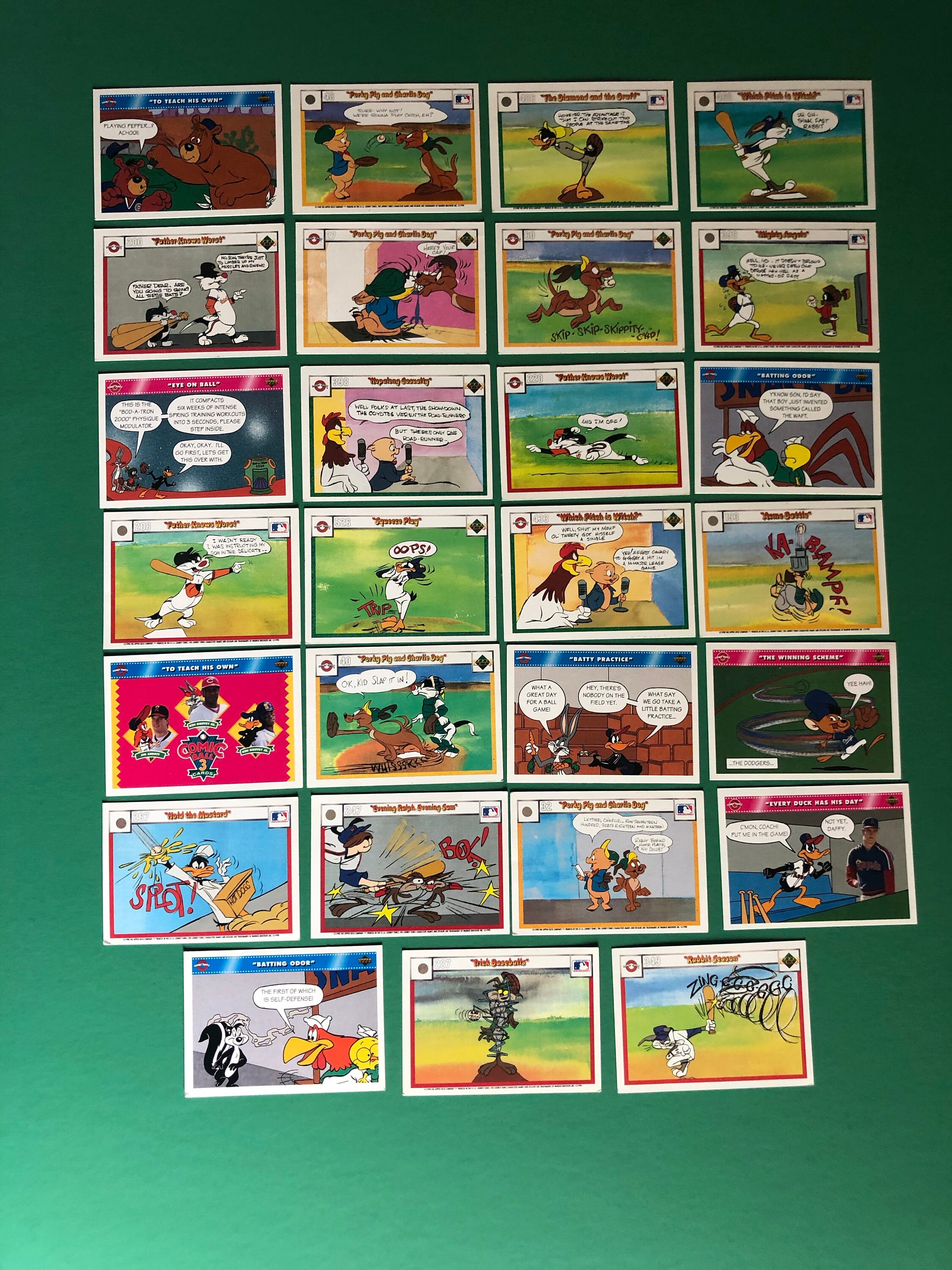 LOONEY TUNES & Upper Deck Cartoon Baseball Cards Mixed Lot of Etsy