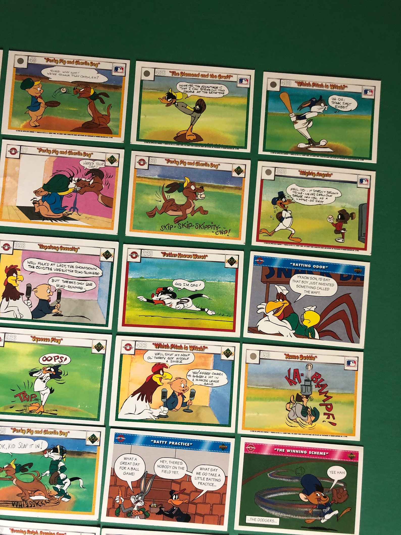 LOONEY TUNES & Upper Deck Cartoon Baseball Cards Mixed Lot of Etsy