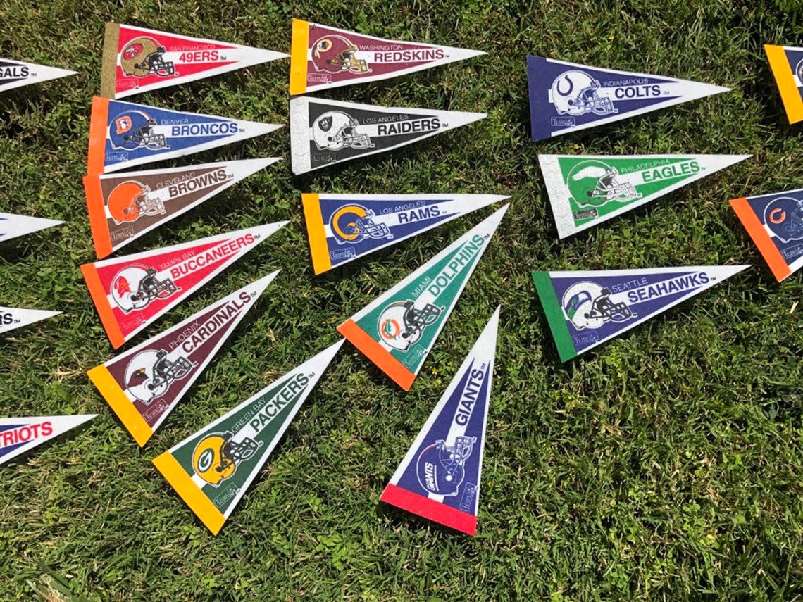 VINTAGE NFL PENNANTS Set of 20 From the 1990s Great Condition Etsy