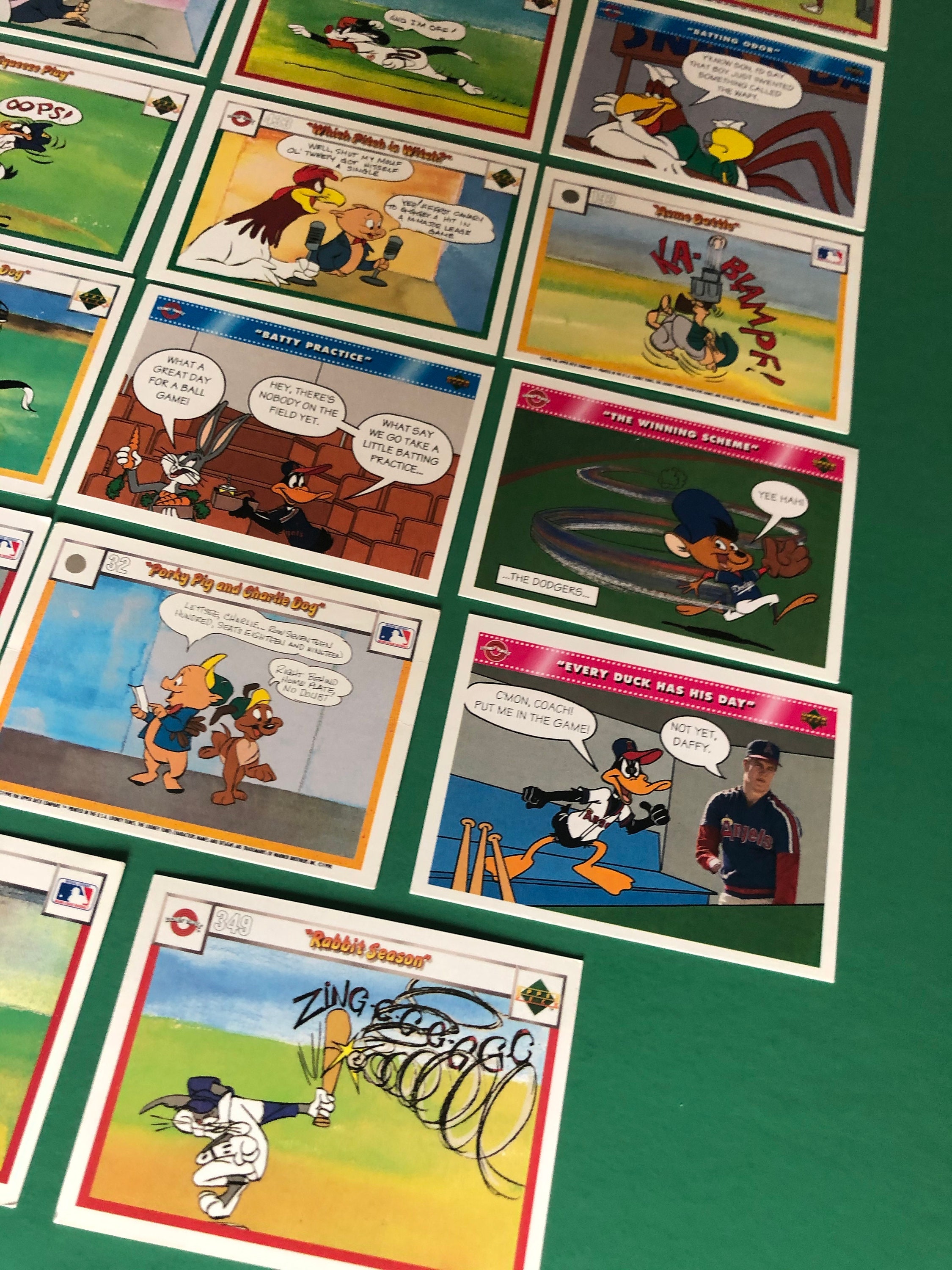 LOONEY TUNES & Upper Deck Cartoon Baseball Cards Mixed Lot of Etsy
