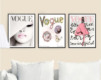 Vogue Cover White Hat Photography Poster Print Canvas