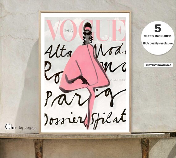 Vogue Print Fashion Wall Art Vogue Cover Vogue poster Etsy