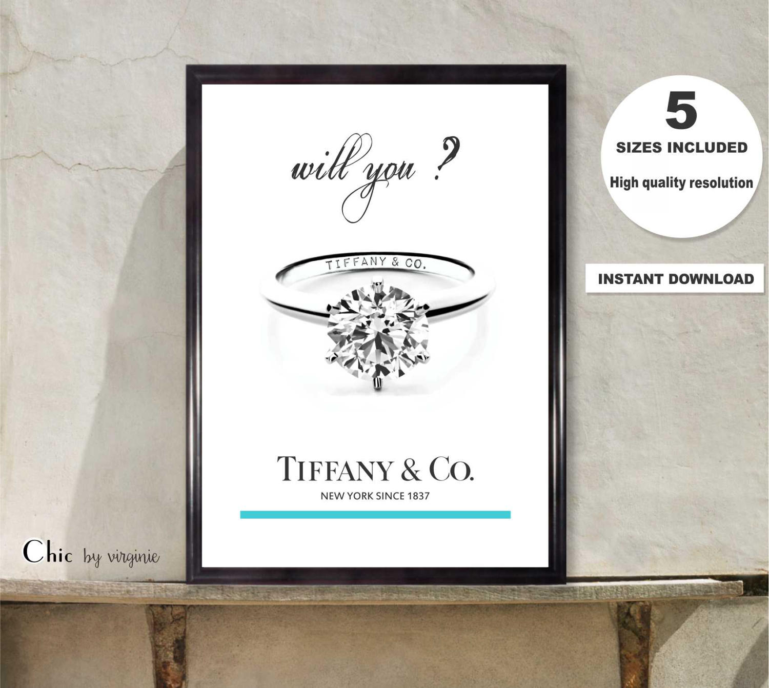 TIFFANY &amp; CO print Tiffany and Co Will You Art Poster | Etsy