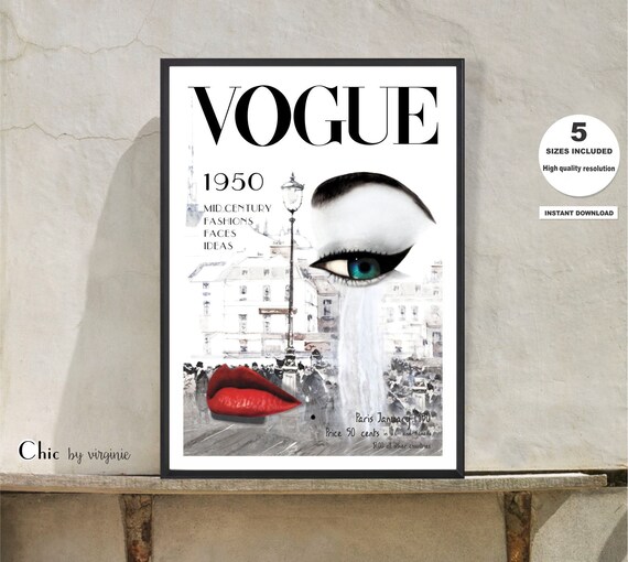 Vogue Poster Fashion Wall Art Vogue Magazine Vogue Cover Etsy