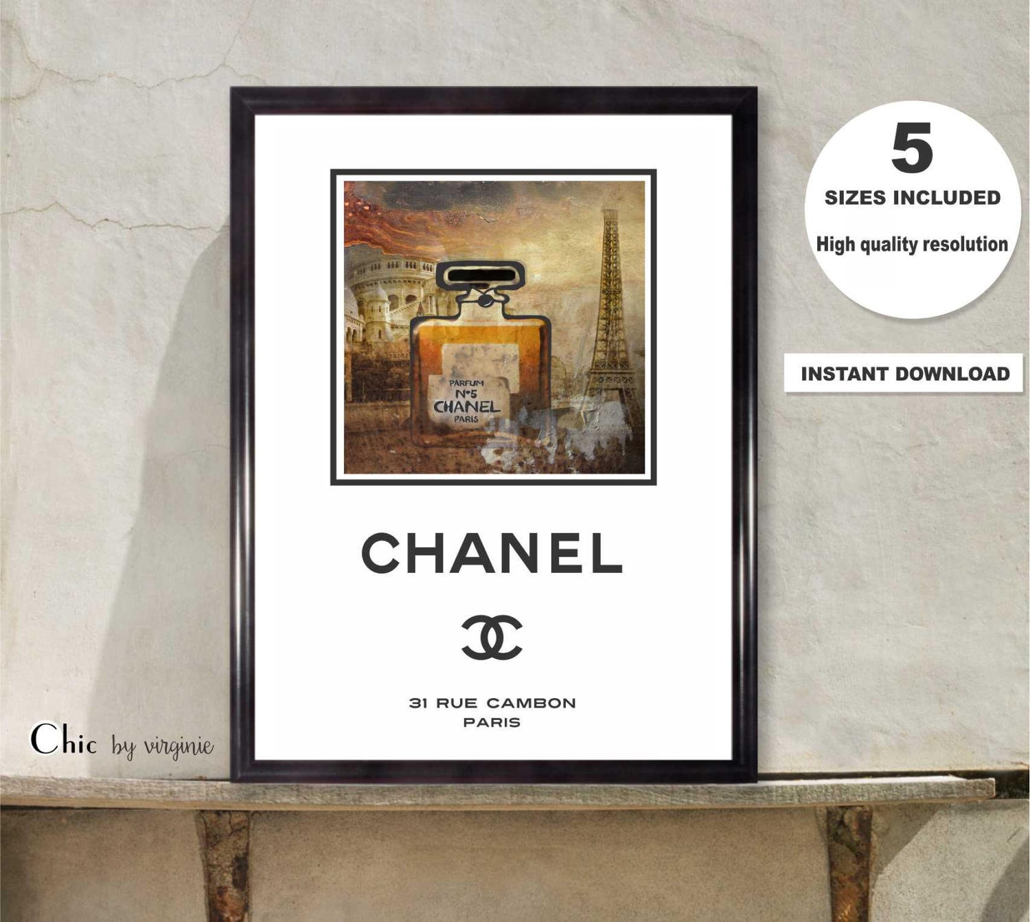 Chanel Fashion Wall Art Chanel Print Wall Art Chanel 31 Etsy