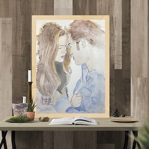 Twilight Eclipse Proposal Bella and Edward Fine Art Print of My Original Watercolor Painting