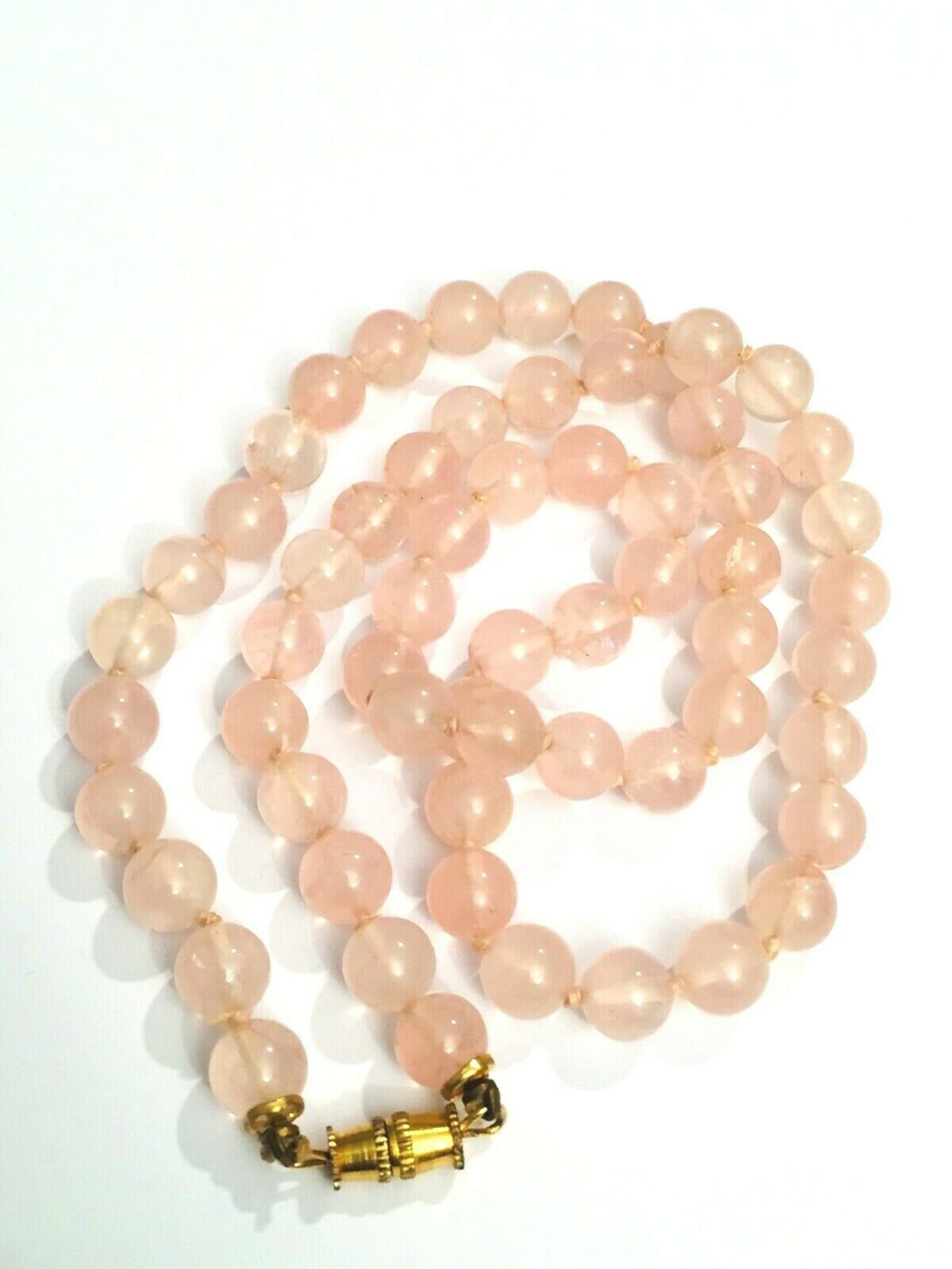 Vintage Rose Quartz necklace light pink colour beadsinA5824 | Etsy