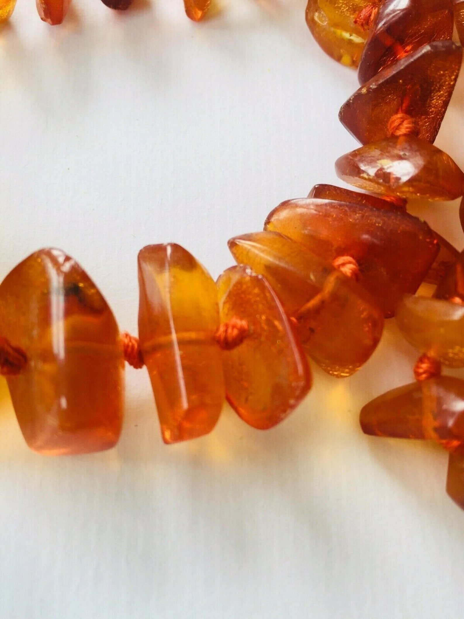 Vintage genuine natural amber beads necklace 69g restrung Etsy