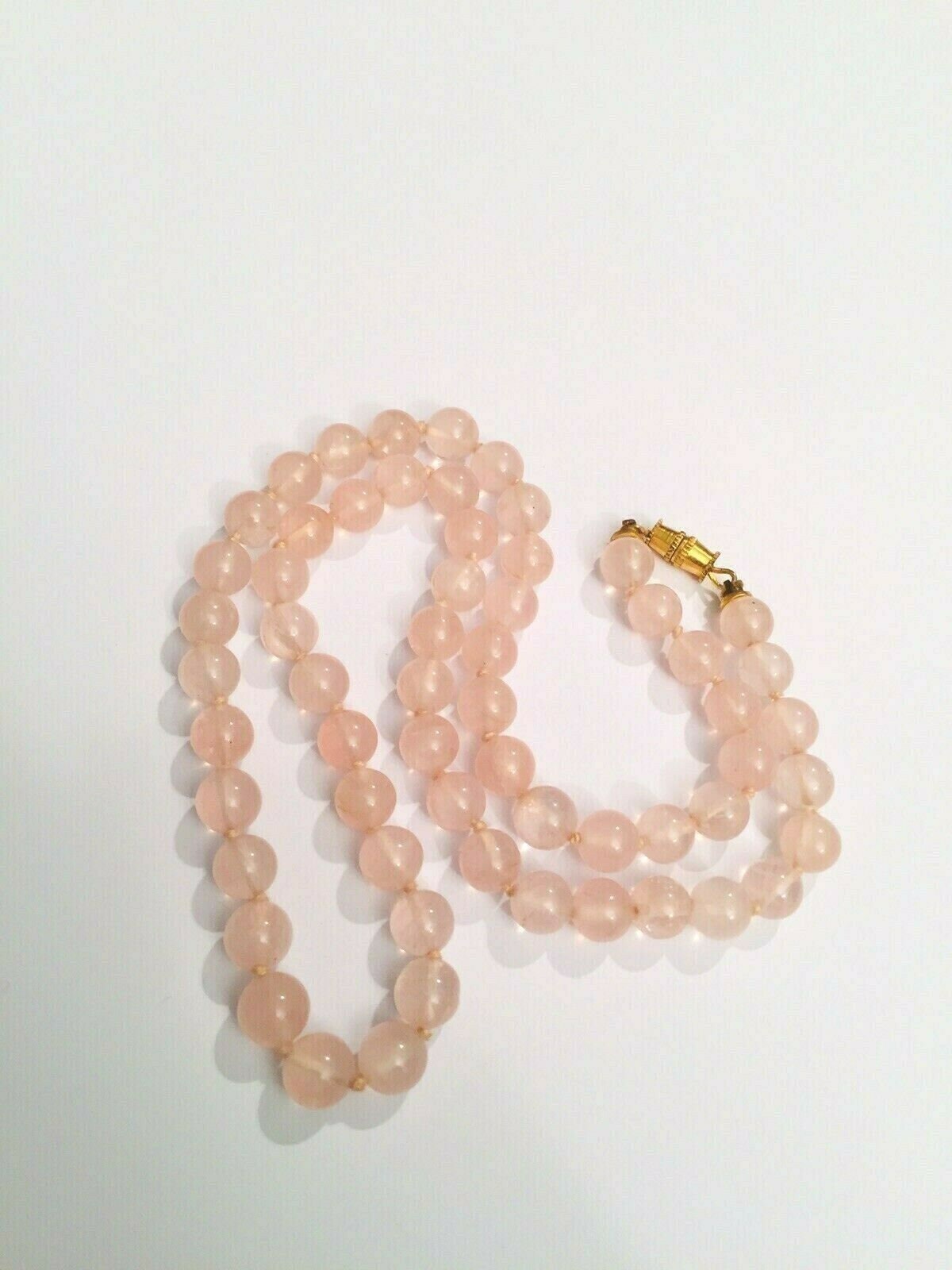 Vintage Rose Quartz necklace light pink colour beadsinA5824 | Etsy