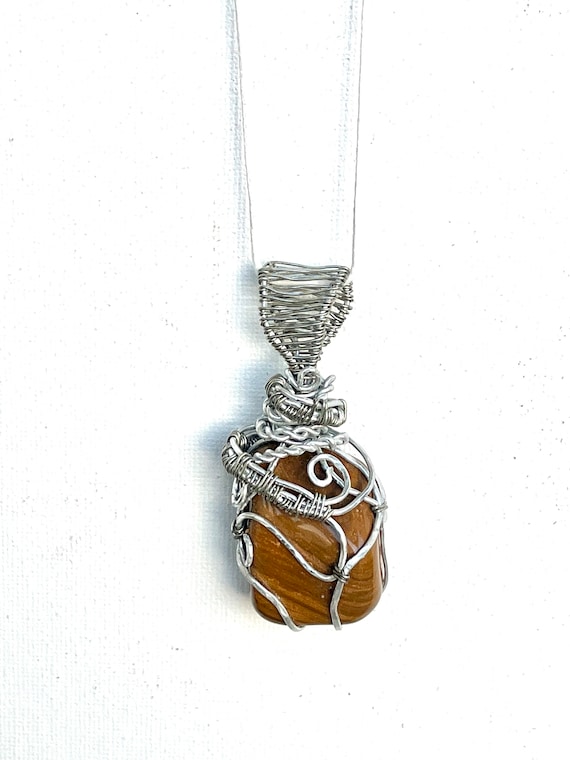 Tumbled Stone Wire Wrapped Pendants Wire Wrapped Stone Necklace