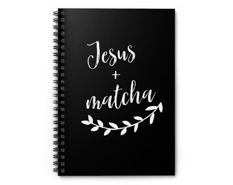 Jesus and Matcha Spiral Notebook - Ruled Line