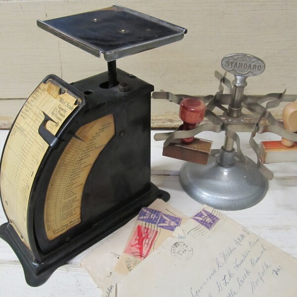 Precisión Vintage Fanson Postal, Vintage escala Postal escala, decoración de oficina Industrial