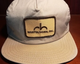 Vintage Martin Horn Inc beige snapback hat