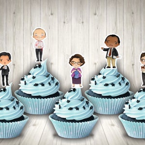 Free shipping, the office, cupcake topper, party decor, the office cupcake toppers