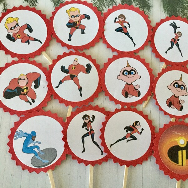 The Incredibles Cupcake Toppers Etsy