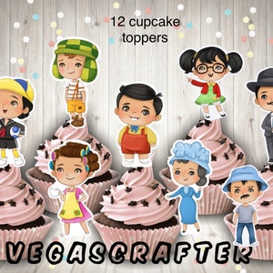 El chavo, la vecindad, stickers, cupcake toppers, Mexican tv sshow theme