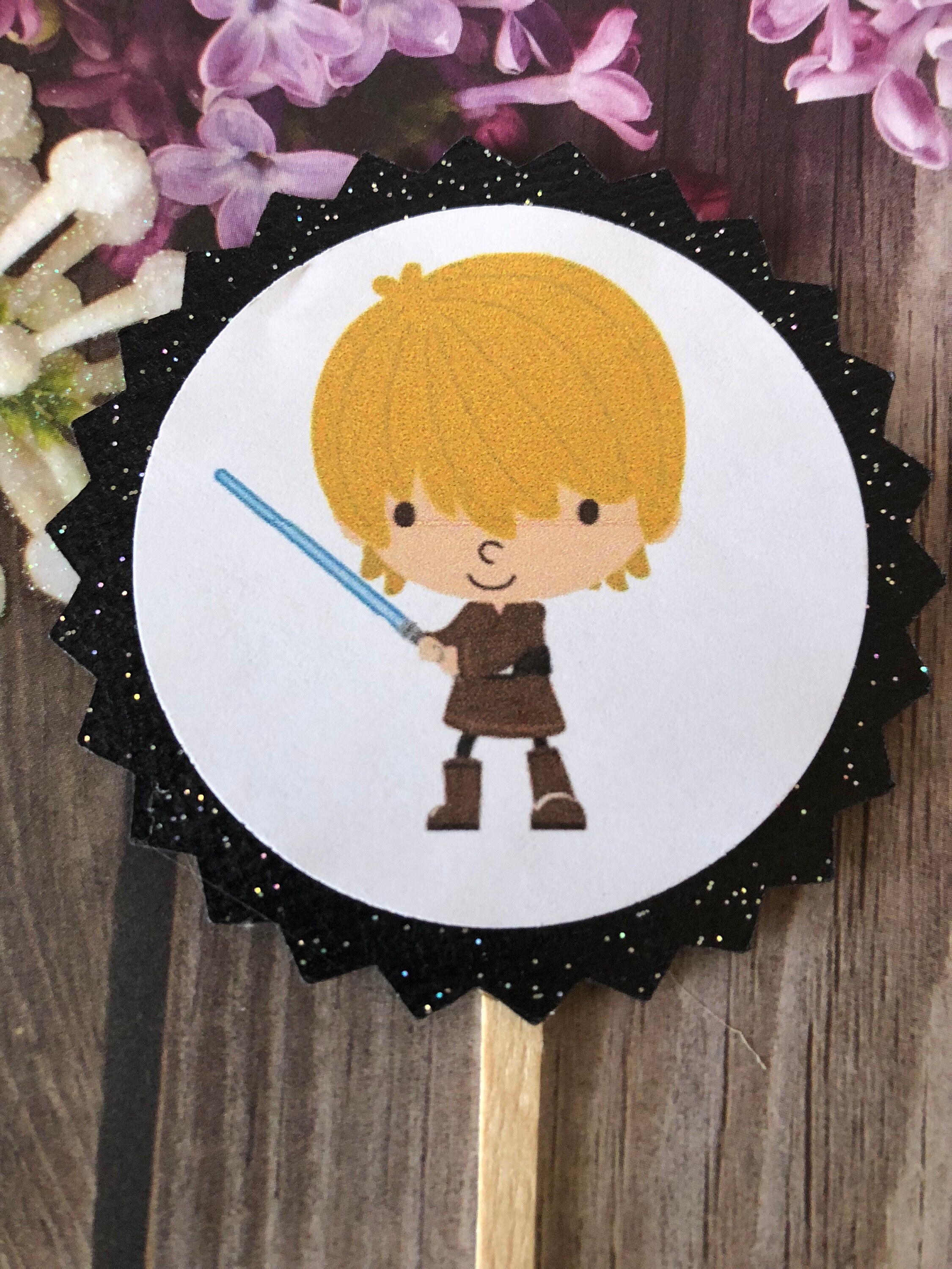 Baby Reveal Cupcake Toppers Star Wars Baby Reveal Cupcake Etsy