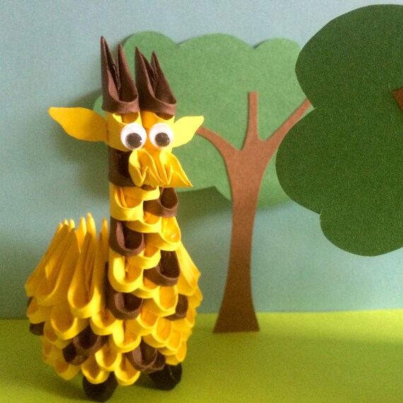 Girafe mignon Origami 3D Etsy