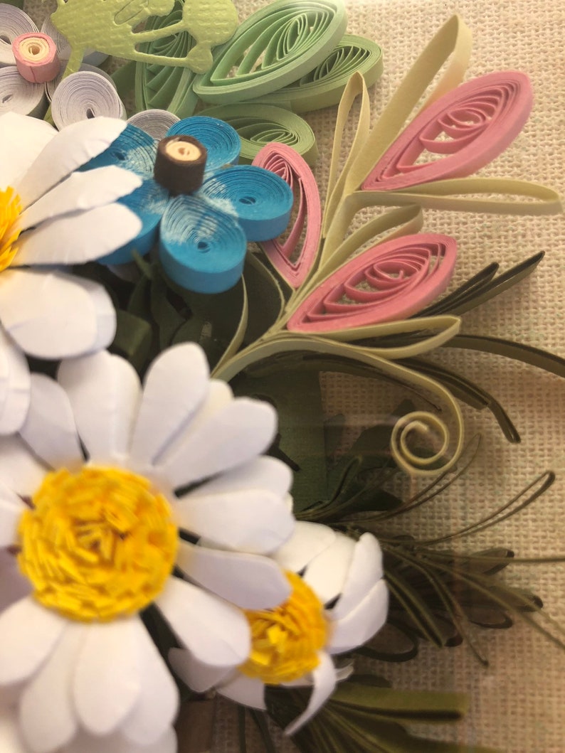 Quilled Flowers in Basket. Quilled Art Gift. Etsy