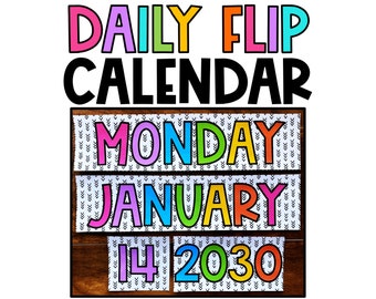 Rainbow Flip Calendar | Classroom Flip Calendar | Rainbow Classroom Decor | Classroom Calendar Set