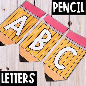 Pencil Bulletin Board Letters and Numbers | Pencil Classroom Sign | Pencil Classroom Decor | Classroom Bulletin Board Decor